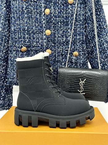 Fortok Louis Vuitton Checker Ranger Boot Black 1ADEY9