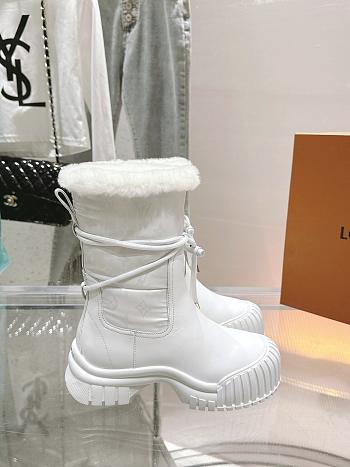 Fortok Louis Vuitton Ruby Flat Ankle Boot White