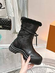 Fortok Louis Vuitton Ruby Flat Ankle Boot Black - 2