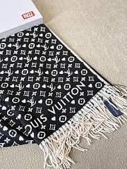 Fortok Louis Vuitton Jacquard Scarf Black & White 70x180cm - 6