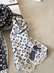 Fortok Louis Vuitton Jacquard Scarf Black & White 70x180cm - 5