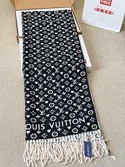 Fortok Louis Vuitton Jacquard Scarf Black & White 70x180cm - 2