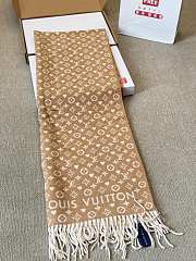 Fortok Louis Vuitton Jacquard Scarf Black & Beige 70x180cm - 2