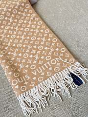 Fortok Louis Vuitton Jacquard Scarf Black & Beige 70x180cm - 4