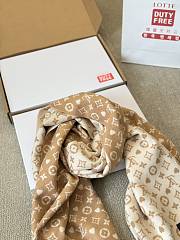 Fortok Louis Vuitton Jacquard Scarf Black & Beige 70x180cm - 3