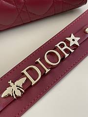 Fortok Dior Lady Small My ABCDior Bag Calfskin Cannage Burgundy 20x16x8cm - 2