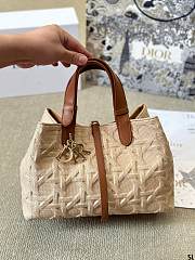 Fortok Dior Toujours Bag Beige Graphic Cannage Raffia 30x20cm - 1
