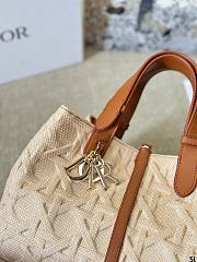 Fortok Dior Toujours Bag Beige Graphic Cannage Raffia 30x20cm - 2