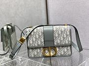 Fortok Dior 30 Montaigne Bag Grey Oblique Jacquard and Smooth Calfskin 24×17×8cm - 1