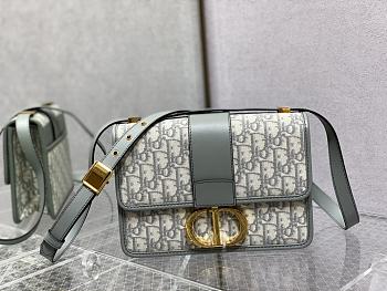 Fortok Dior 30 Montaigne Bag Grey Oblique Jacquard and Smooth Calfskin 24×17×8cm