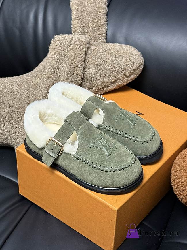 Fortok Louis Vuitton Colorado Comfort Mary Jane Shoes Green - 1