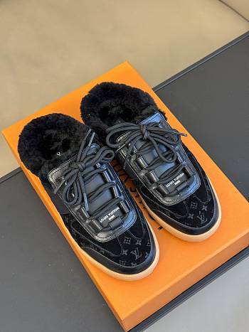 Fortok Louis Vuitton Lou Open Back Sneakers Black