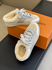 Fortok Louis Vuitton Lou Open Back Sneakers Beige & Grey - 5