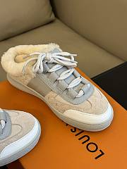Fortok Louis Vuitton Lou Open Back Sneakers Beige & Grey - 4