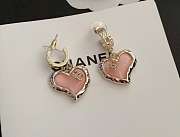 Fortok Chanel Half-circle Pink Heart Earrings - 5