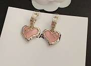 Fortok Chanel Half-circle Pink Heart Earrings - 3