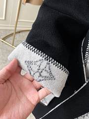 Fortok Louis Vuitton Hooded Casual Cashmere Wool Coat Black & White - 5
