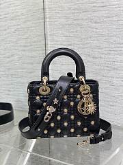 Fortok Dior Lady Sun Studded Bag Black 20cm - 1