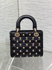Fortok Dior Lady Sun Studded Bag Black 20cm - 5