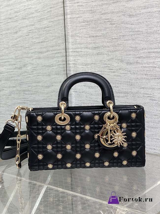Fortok Dior Lady D-Joy Sun Studded Bag Black 26cm - 1