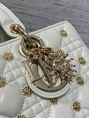 Fortok Dior Lady D-Joy Sun Studded Bag White 26cm - 4