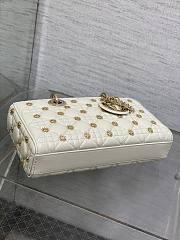 Fortok Dior Lady D-Joy Sun Studded Bag White 26cm - 5