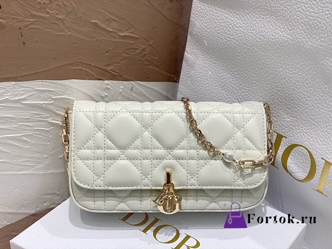 Fortok Dior My Dior Talk Phone Pouch White 18.5x10x4cm  - 1