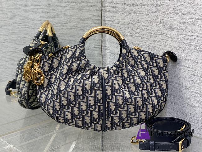 Fortok Dior Walk-in Dior Purse Blue Oblique Jac Jacquard 36x27cm - 1