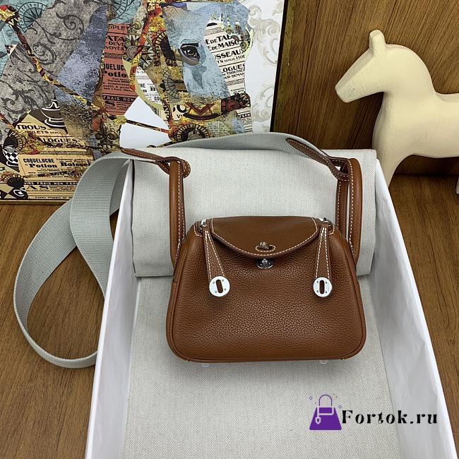 Fortok Hermes Mini Lindy Barenia Faubourg Leather Bag 19cm - 1