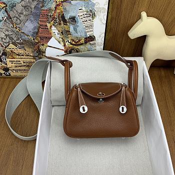Fortok Hermes Mini Lindy Barenia Faubourg Leather Bag 19cm