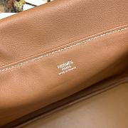 Fortok Hermes Swift  Lindy Suede With Golden Brown And Silver Buckle 34cm - 5