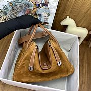 Fortok Hermes Swift  Lindy Suede With Golden Brown And Silver Buckle 34cm - 4