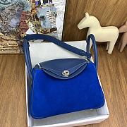 Fortok Hermes Swift Lindy Suede With Blue And Silver Buckle 26cm - 1