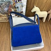 Fortok Hermes Swift Lindy Suede With Blue And Silver Buckle 26cm - 6