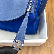 Fortok Hermes Swift Lindy Suede With Blue And Silver Buckle 26cm - 5