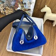 Fortok Hermes Swift Lindy Suede With Blue And Silver Buckle 26cm - 3