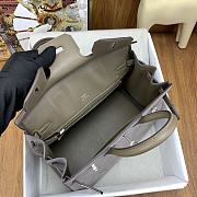 Fortok Hermes Birkin Grizzly Suede Gray Bag 25cm - 6