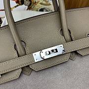 Fortok Hermes Birkin Grizzly Suede Gray Bag 25cm - 3