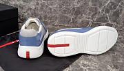 Fortok Prada America's Cup Blue Patent Leather and Grey Technical Fabric Sneakers  - 2