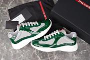 Fortok Prada America's Cup Green Patent Leather and Grey Technical Fabric Sneakers - 1