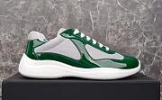 Fortok Prada America's Cup Green Patent Leather and Grey Technical Fabric Sneakers - 6