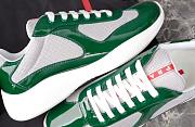 Fortok Prada America's Cup Green Patent Leather and Grey Technical Fabric Sneakers - 4