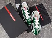 Fortok Prada America's Cup Green Patent Leather and Grey Technical Fabric Sneakers - 3