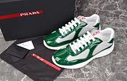 Fortok Prada America's Cup Green Patent Leather and Grey Technical Fabric Sneakers - 2