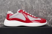 Fortok Prada America's Cup Red Patent Leather and Grey Technical Fabric Sneakers - 4