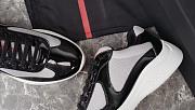 Fortok Prada America's Cup Black Patent Leather and Grey Technical Fabric Sneakers - 6