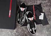 Fortok Prada America's Cup Black Patent Leather and Grey Technical Fabric Sneakers - 2