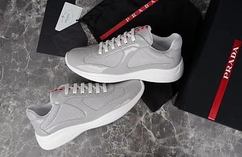 Fortok Prada America's Cup Grey Patent Leather and Technical Fabric Sneakers