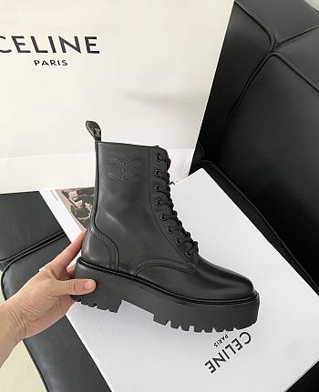 Fortok Celine Triomphe Rangers Mid Lace-up Boots in Black
