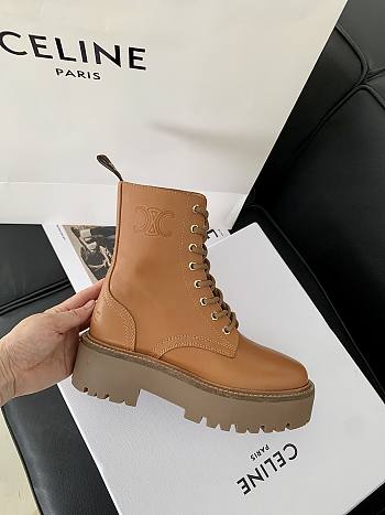 Fortok Celine Triomphe Rangers Mid Lace-up Boots in Brown